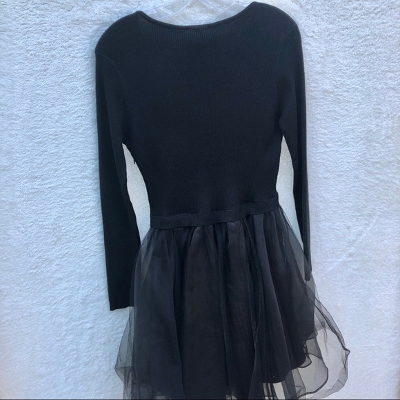 NWT {Esley} Black Tulle Sweater Dress! Medium - Picture 7 of 11